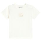 تيشيرت أطفال بالشعار باللون العاجي, 1, hi-res