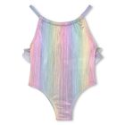 Younger Girls Iridescent Rainbow Swimsuit , 1, hi-res