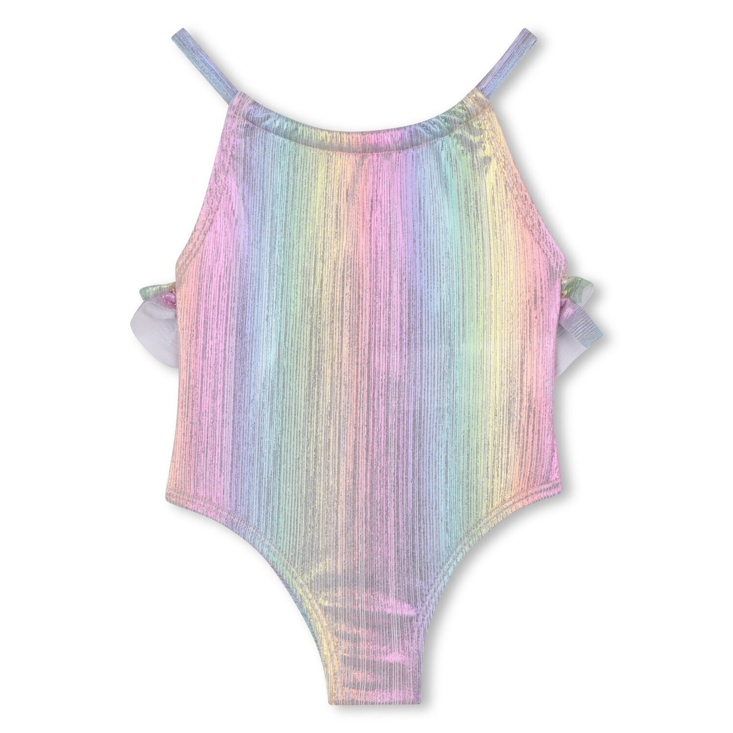 Younger Girls Iridescent Rainbow Swimsuit , 1, hi-res