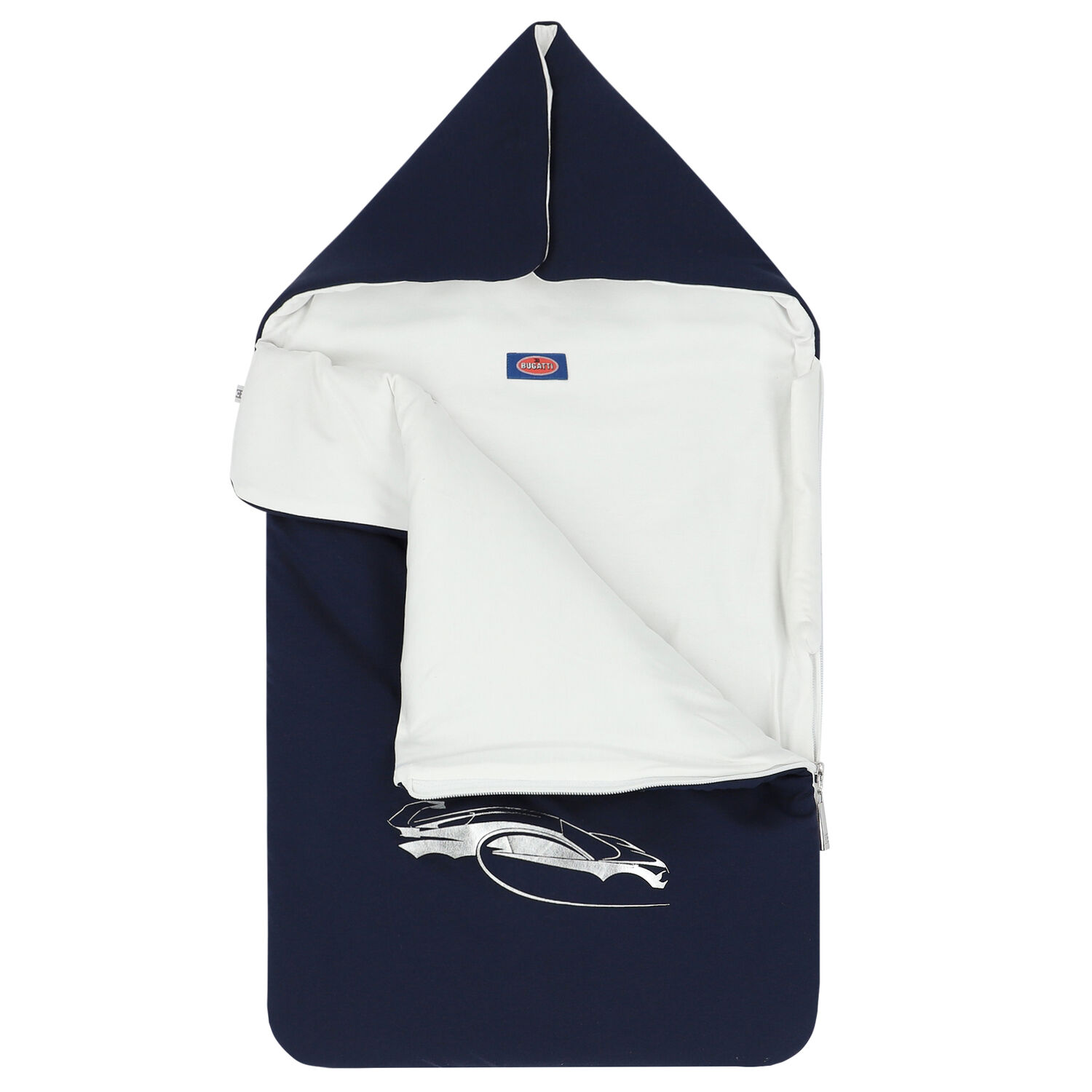 مدس بالشعار باللون الابيض والكحلى للاولاد, 1, hi-res