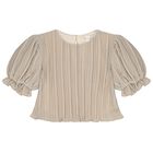 طقم بنطلون للبنات باللون البيج والفضي , 1, hi-res