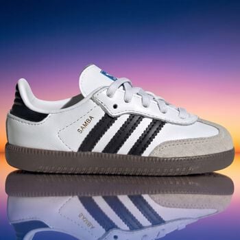 Younger White & Black Logo Samba Trainers