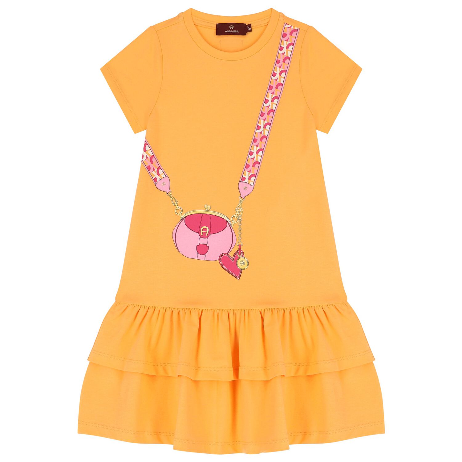 Girls Orange Logo Bag Dress, 1, hi-res image number null