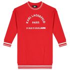 فستان بنات بالشعار باللون الأحمر, 1, hi-res