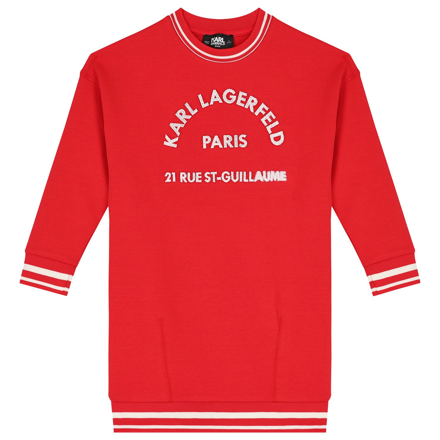 فستان بنات بالشعار باللون الأحمر, 1, hi-res image number null