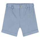 Baby Boys Beige, Blue & White Shorts Set, 1, hi-res