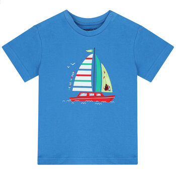 Younger Boys Blue Sail Boat T-Shirt