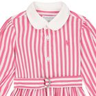 Baby Girls White & Pink Striped Dress Set, 1, hi-res