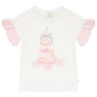 Girls White & Pink Pastry Shorts Set, 1, hi-res