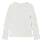 Girls White Sequin Long Sleeve Top, 1, hi-res
