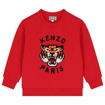 Boys Red Tiger Logo Sweatshirt