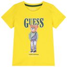 Boys Navy Blue Teddy Bear Logo T-Shirt, 5, hi-res