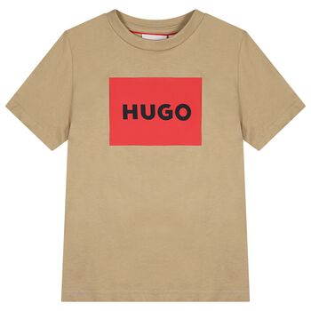 Boys Beige Logo T-Shirt 