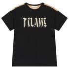 تي شيرت بشعار خريطة جغرافية باللونين الأسود والبيج للأولاد, 2, hi-res