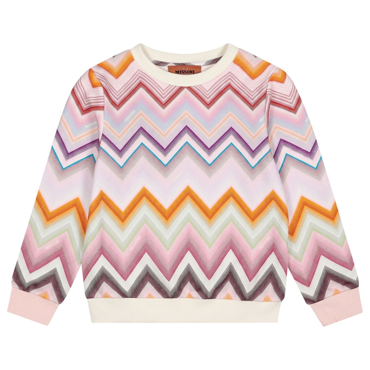 Girls Multi-Coloured Zig Zag Sweatshirt, 1, hi-res