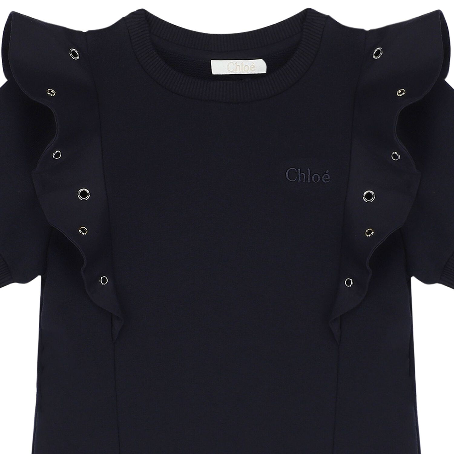 Girls Navy Blue Logo Dress, 2, hi-res