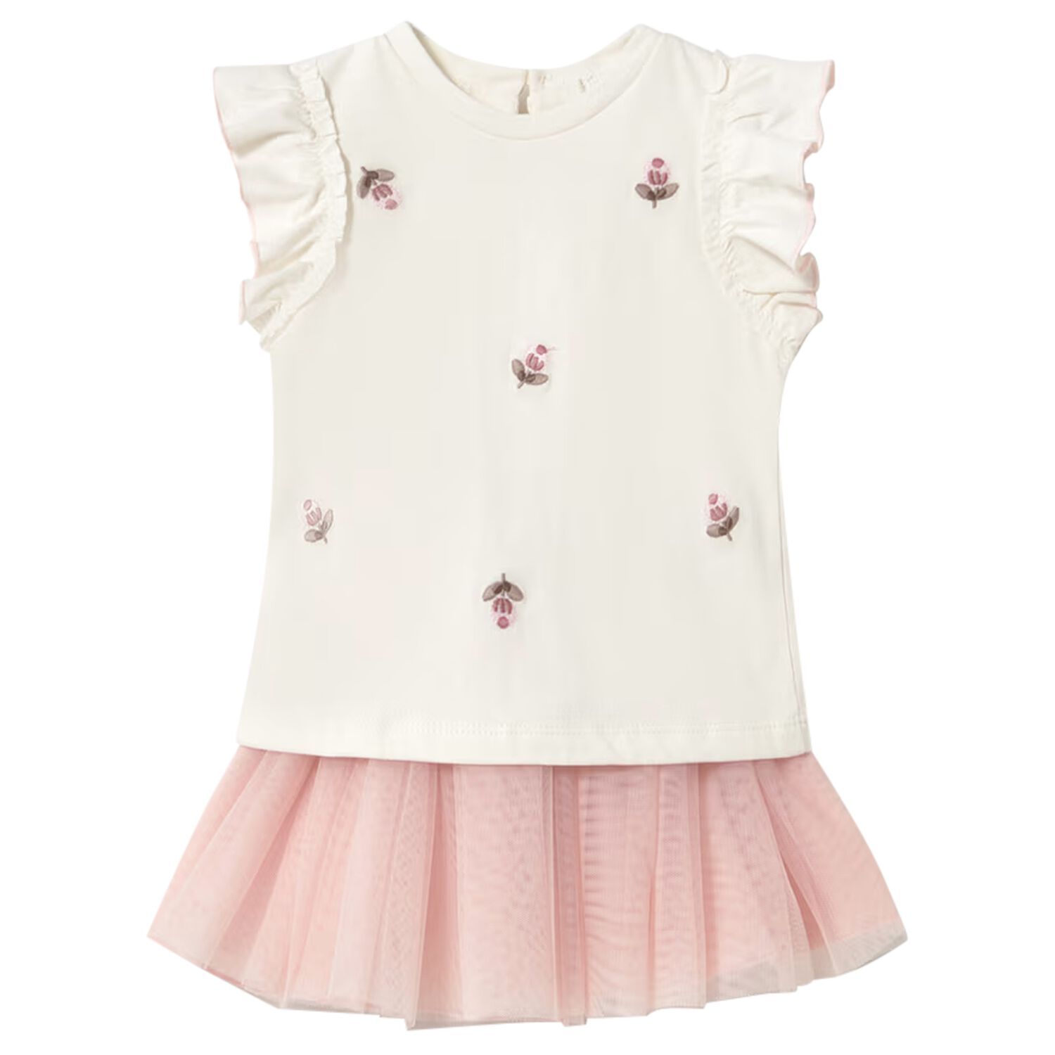 Younger Girls Ivory & Pink Skirt Set, 1, hi-res