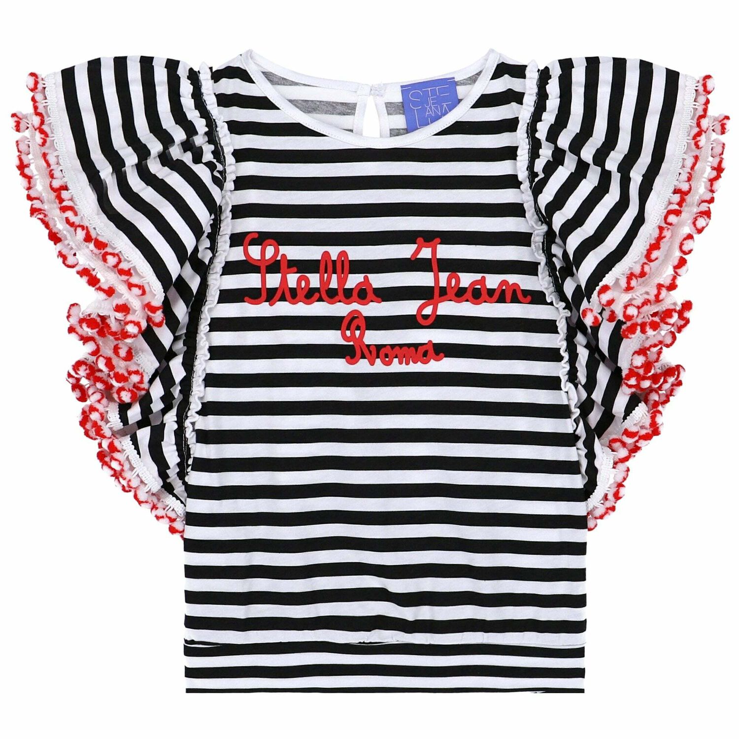 Girls Black Striped Top, 1, hi-res image number null