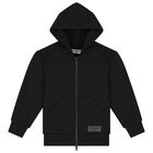 Black UAE Graphic Logo Hooded Zip Up Top, 1, hi-res