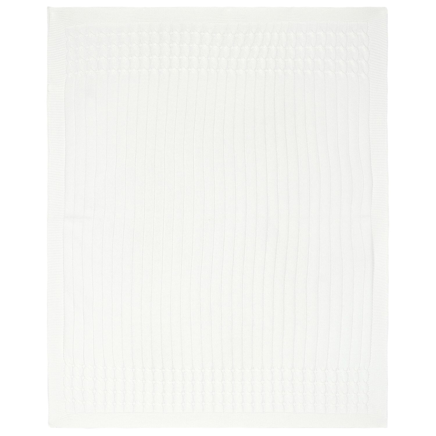 White Knit Baby Blanket, 3, hi-res