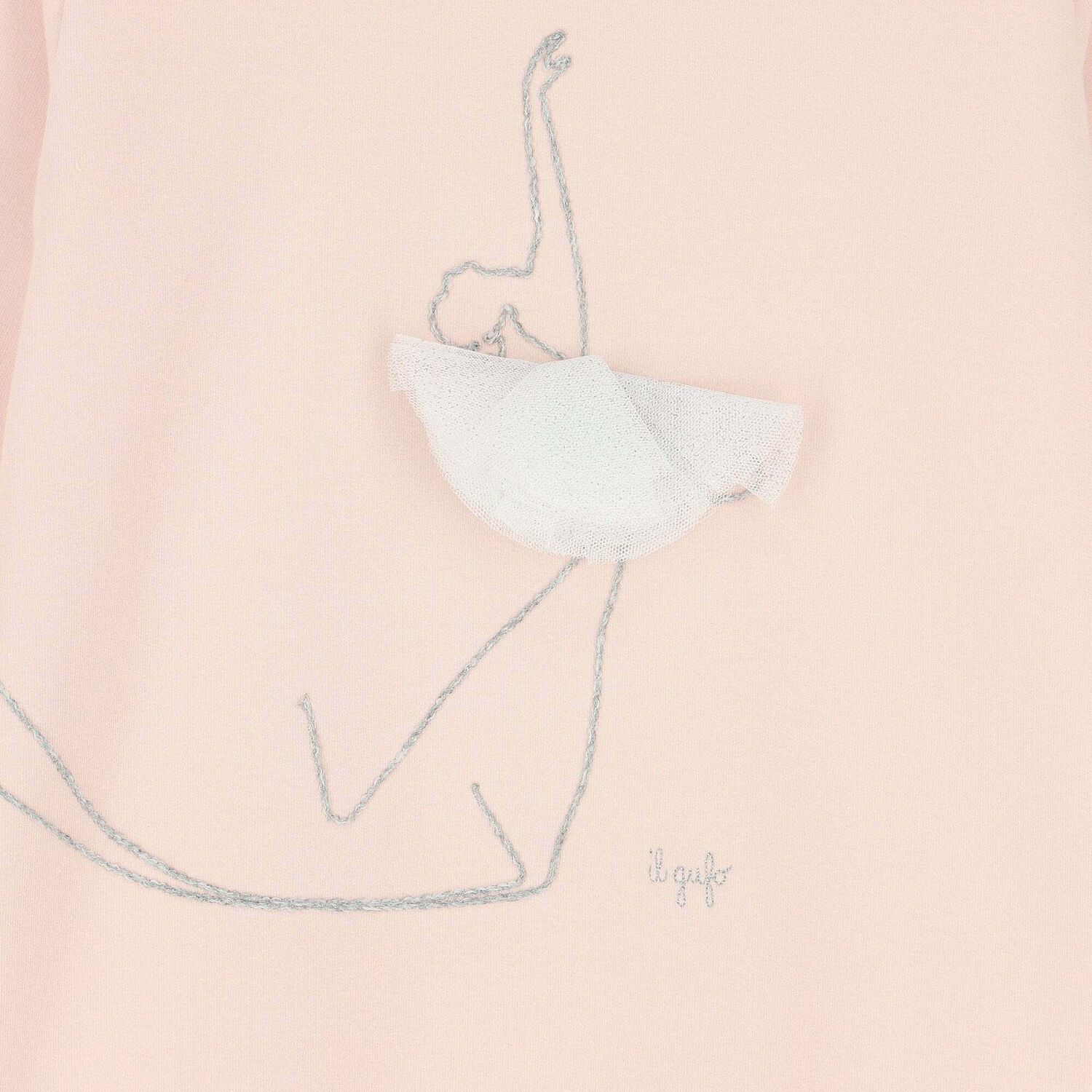 Girls Pink Ballerina Sweatshirt Dress, 1, hi-res image number null