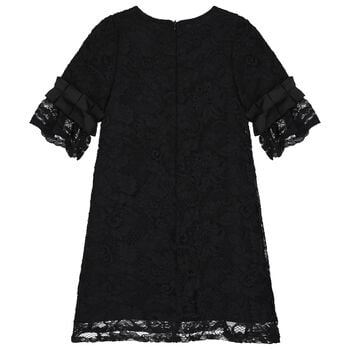  فستان للبنات مزين بالدانتيل و الساتان باللون الأسود