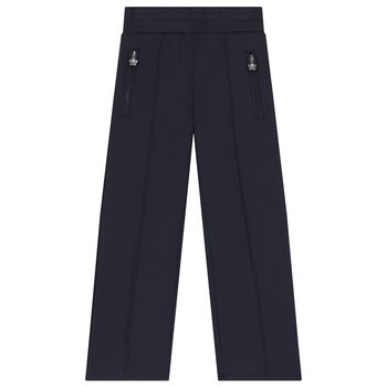 Girls Navy Blue Logo Trousers