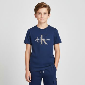 Boys Navy Blue Logo T-Shirt