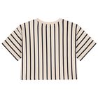 Girls Ivory & Black Tiger Logo T-Shirt, 1, hi-res