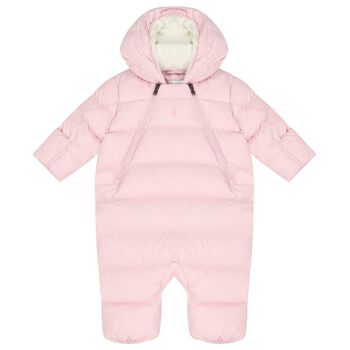 Baby Girls Pink Logo Snowsuit