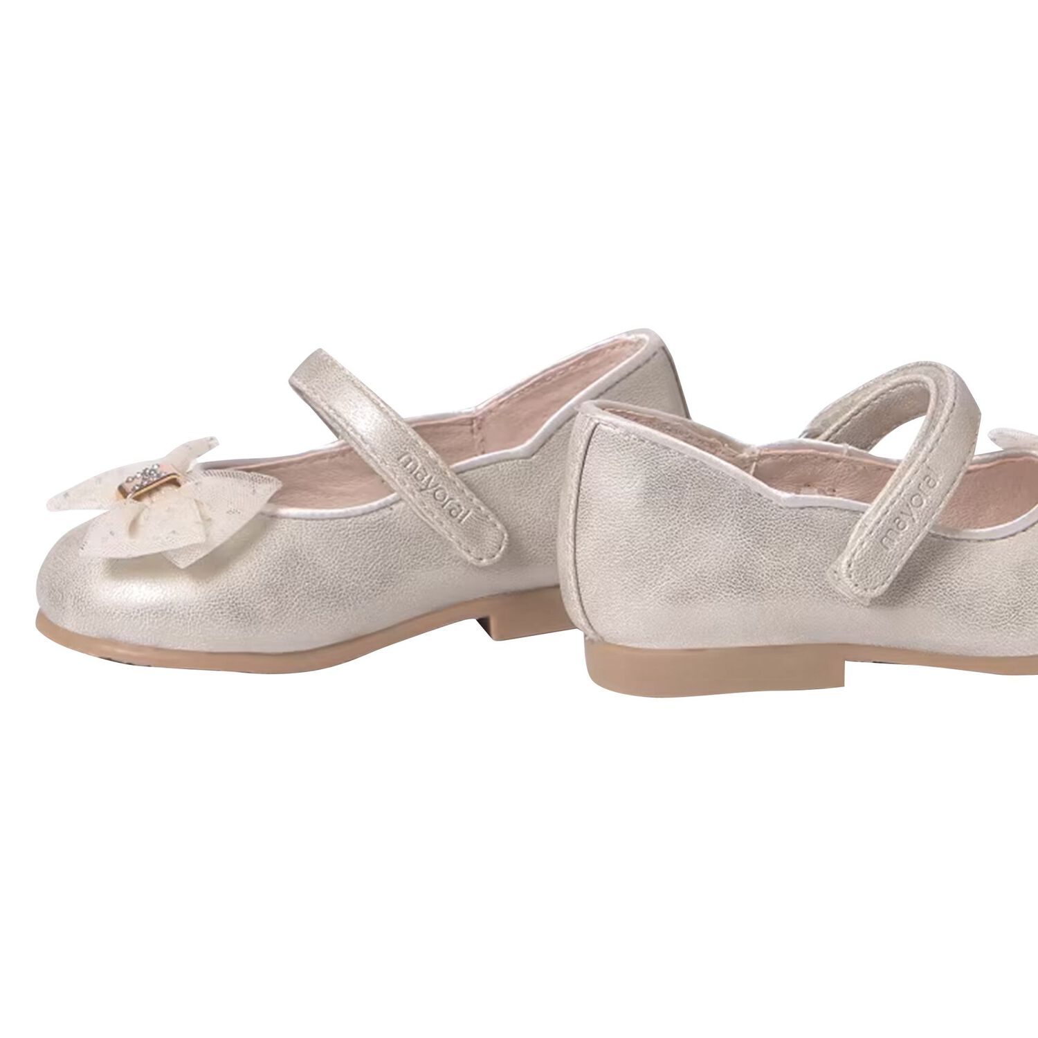 حذاء بنات بفيونكة باللون الذهبي, 1, hi-res image number null