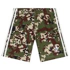 White & Green Trefoil Logo Shorts Set, 1, hi-res