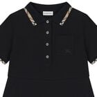 Girls Black Check Polo Dress, 1, hi-res