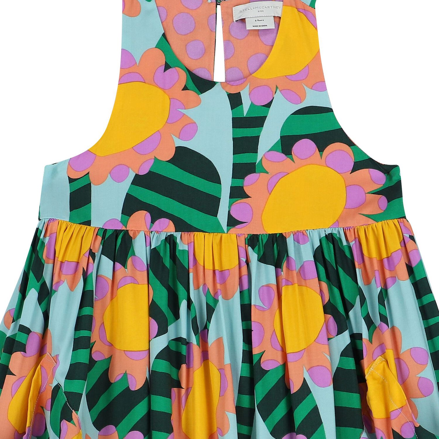 Girls Blue Sunflower Dress, 1, hi-res image number null