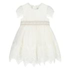 Younger Girls White Bow Dress, 1, hi-res