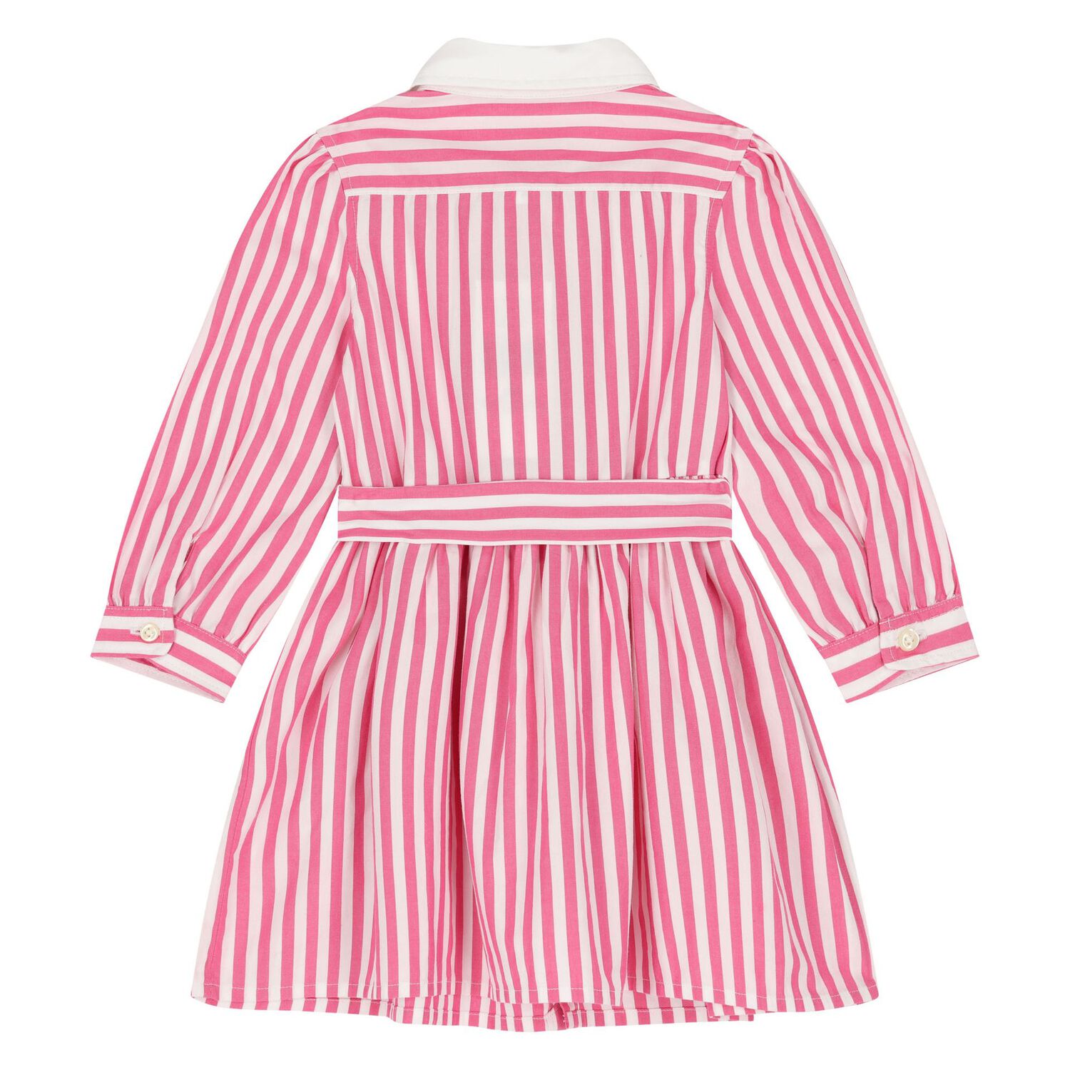 Baby Girls White & Pink Striped Dress Set, 1, hi-res