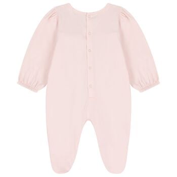 Baby Girls Pink & Gold Ruffled Babygrow