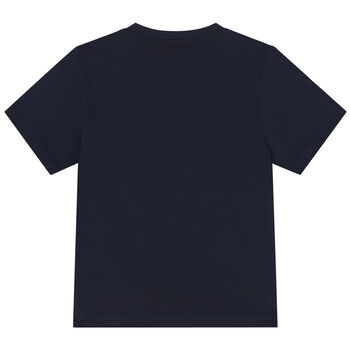 Younger Boys Navy Blue Logo T-Shirt