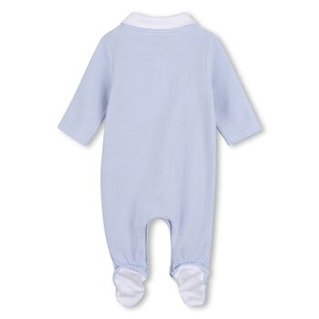 Baby Boys Blue & White Polo Babygrow