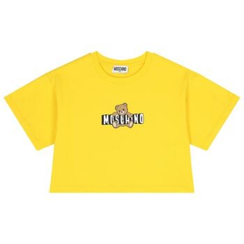 تيشيرت بنات بالشعار بطبعه تيدى بير باللون الاصفر 