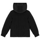 Girls Black Reversible Puffer Jacket, 1, hi-res