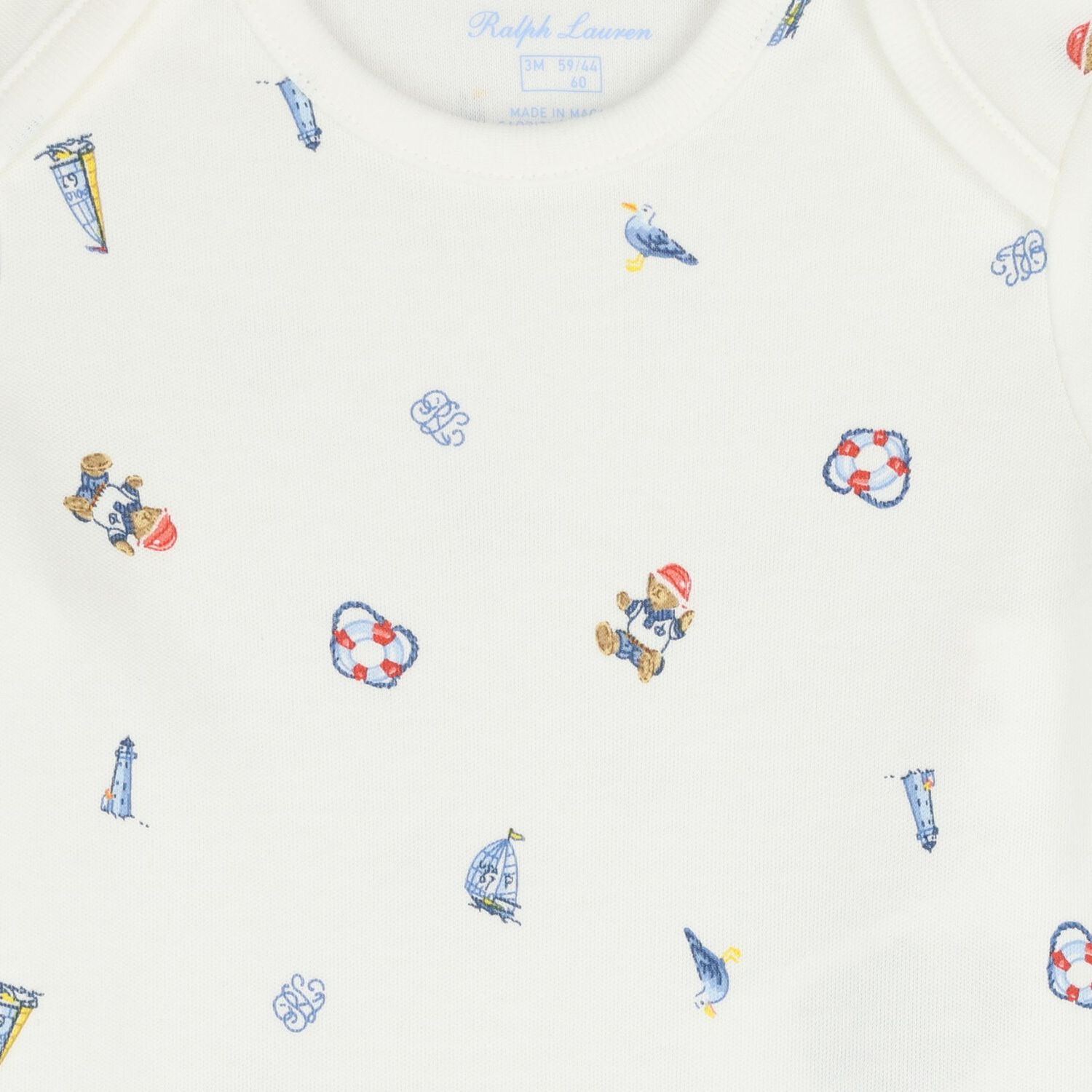 Ivory Polo Bear Bodysuits ( 2 Pack ) , 1, hi-res