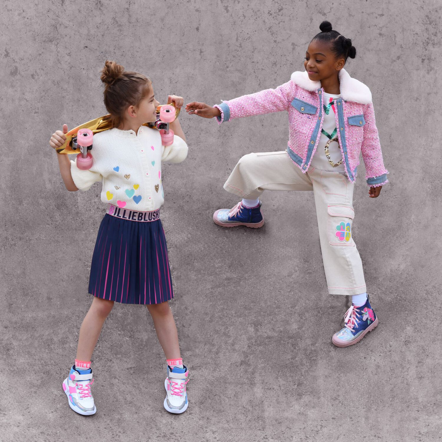 توب بنات بأكمام بالشعار باللون العاجي, 1, hi-res image number null