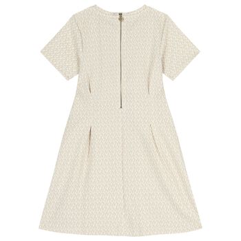 Girls Beige Logo Dress