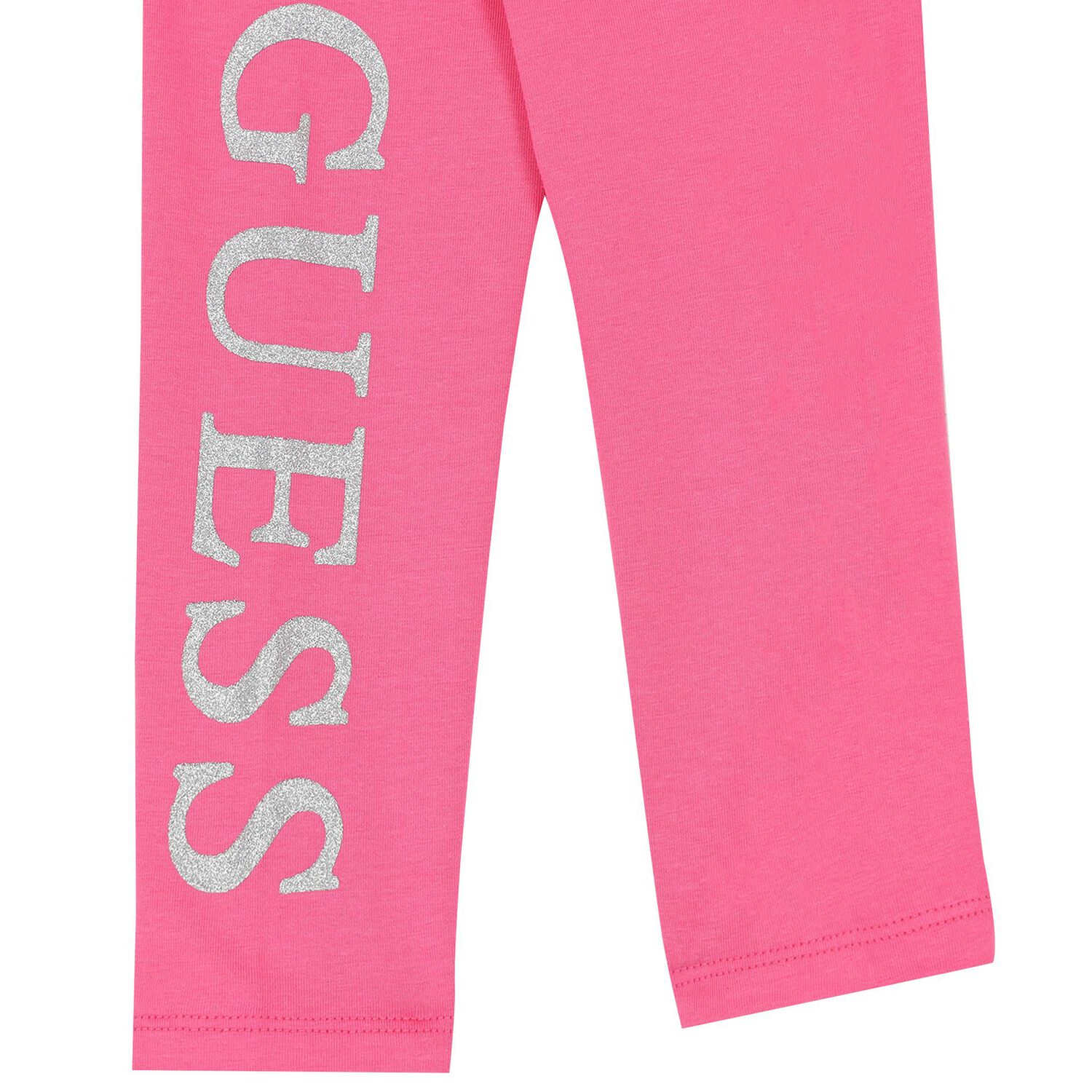 Girls Pink Logo Leggings, 1, hi-res
