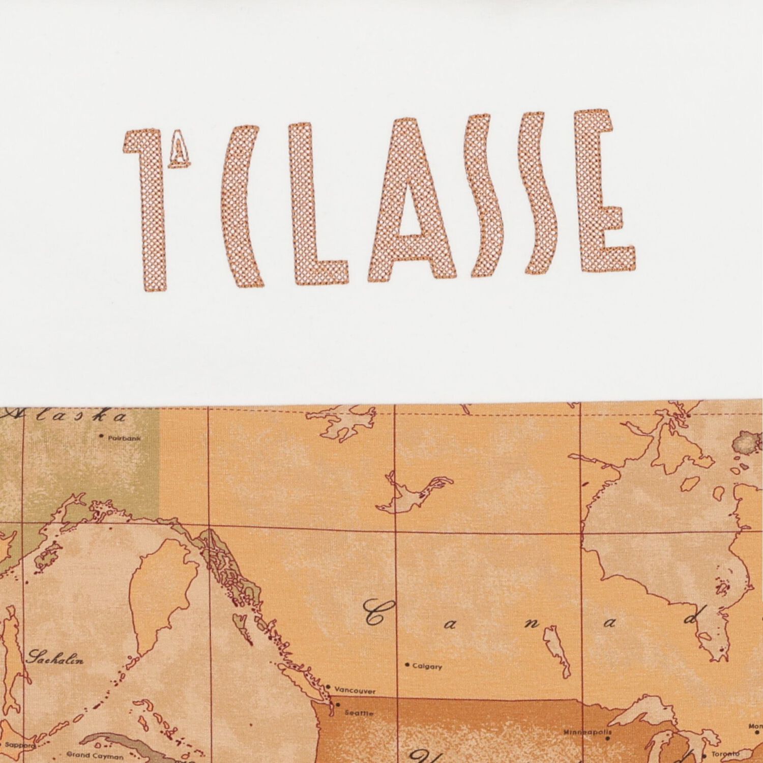 عش أطفال بشعار خريطة جغرافية باللونين الأبيض والبيج, 1, hi-res