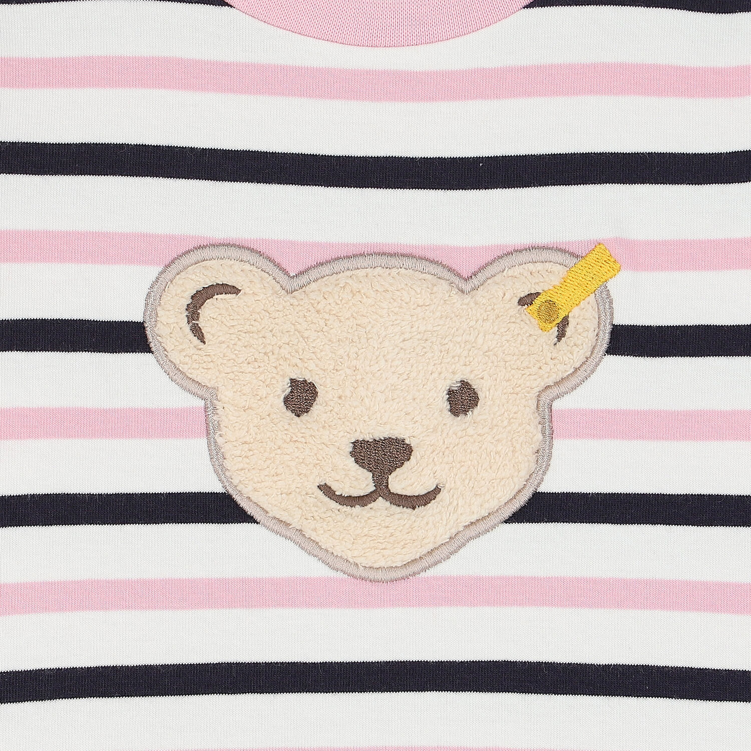 Girls Pink & White Teddy Dress, 1, hi-res