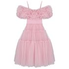 Girls Pink Ruffled Tulle Dress, 1, hi-res