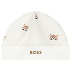 طقم هدايا أفرول أولاد  بالشعار باللون العاجي, 1, hi-res