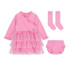 Baby Girls Pink Tulle Dress Set, 1, hi-res
